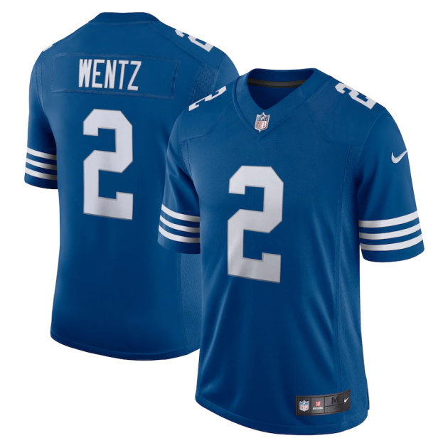 mens nike carson wentz royal indianapolis colts alternate vapor limited jersey